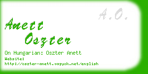 anett oszter business card